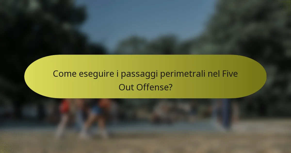 Come eseguire i passaggi perimetrali nel Five Out Offense?
