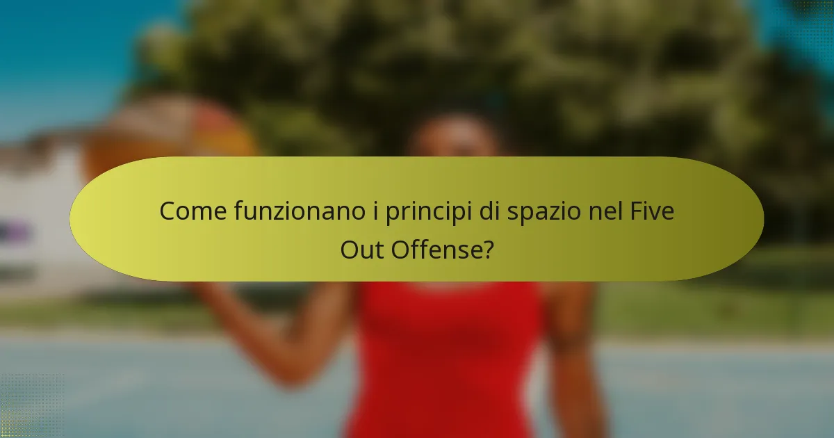Come funzionano i principi di spazio nel Five Out Offense?