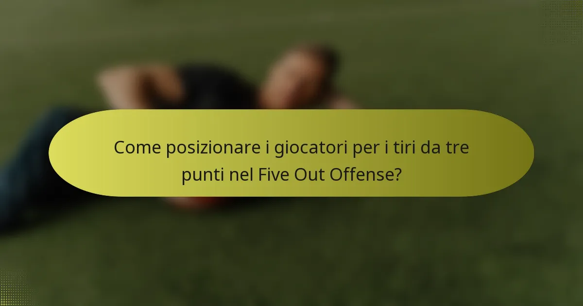 Come posizionare i giocatori per i tiri da tre punti nel Five Out Offense?