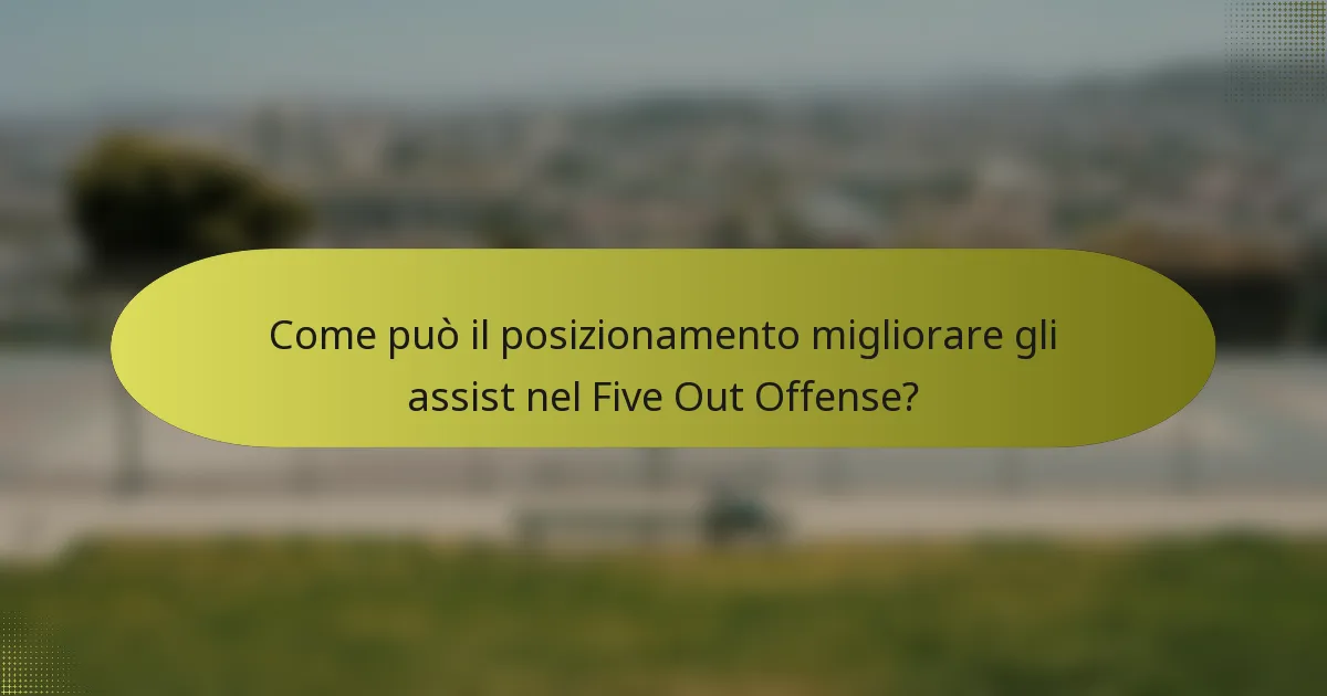 Come può il posizionamento migliorare gli assist nel Five Out Offense?