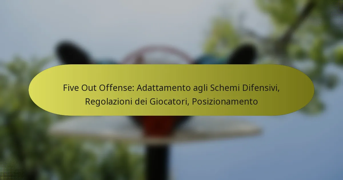 Five Out Offense: Adattamento agli Schemi Difensivi, Regolazioni dei Giocatori, Posizionamento