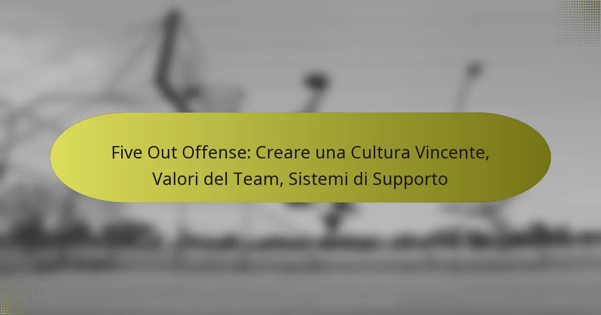 Five Out Offense: Creare una Cultura Vincente, Valori del Team, Sistemi di Supporto