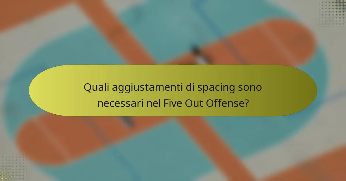 Quali aggiustamenti di spacing sono necessari nel Five Out Offense?