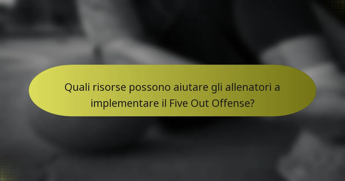 Quali risorse possono aiutare gli allenatori a implementare il Five Out Offense?