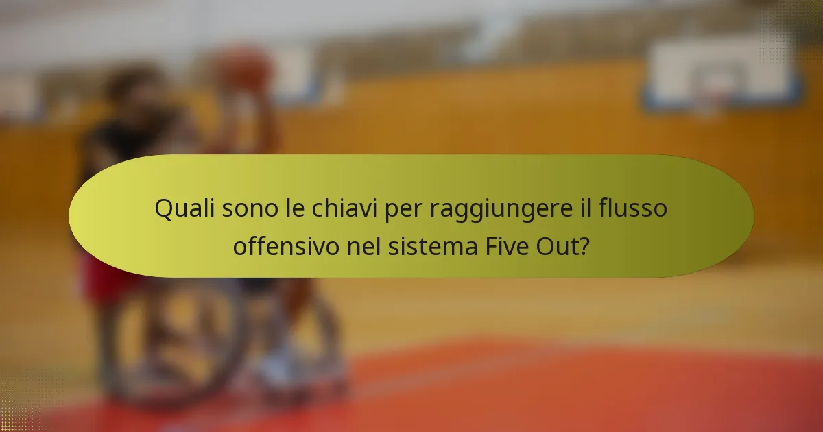 Quali sono le chiavi per raggiungere il flusso offensivo nel sistema Five Out?